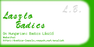 laszlo badics business card