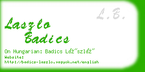 laszlo badics business card